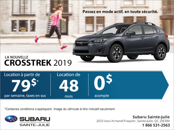 Obtenez le Crosstrek 2019!