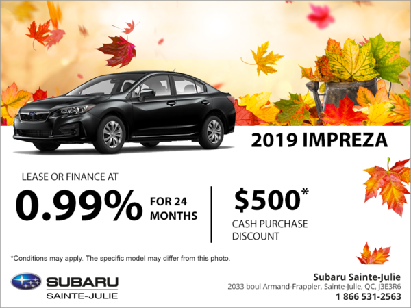 Get the 2019 Impreza 4-door today!