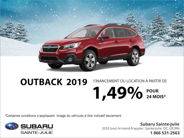 Procurez-vous le Outback 2019!