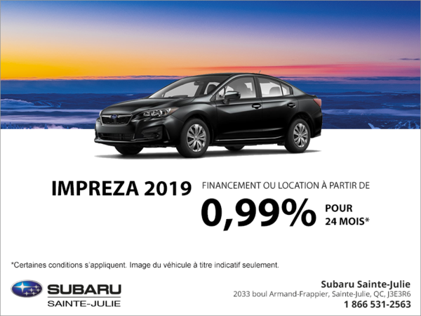 Procurez-vous la Subaru Impreza 2019 4 portes!