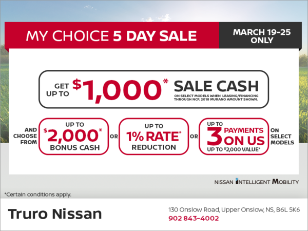 Nissan's My Choice 5-Day Sale!