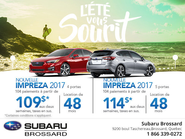 Découvrez la Subaru Impreza 4 et 5 portes 2017