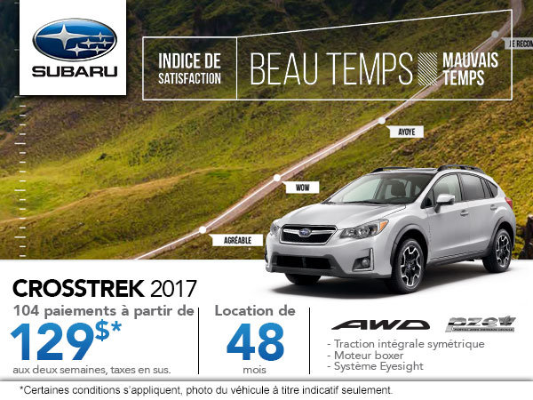 Le Subaru Crosstrek 2017 en rabais!