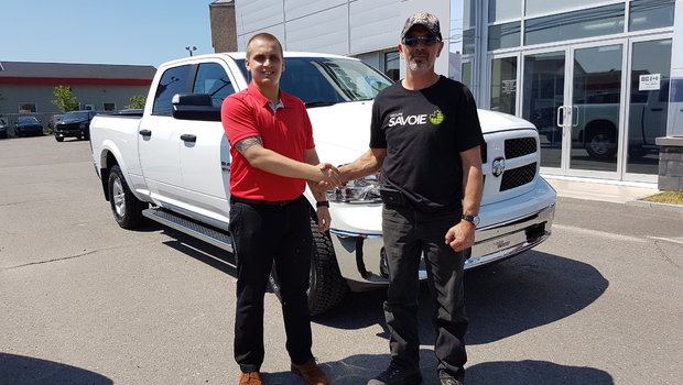 Merci au groupe Savoie inc de St-Quentin au Nouveau-Brunswick pour l'achat de leur Ram 1500 outdoorsman 2018. Comme quoi le garage Windsor est partout. Bonne route.