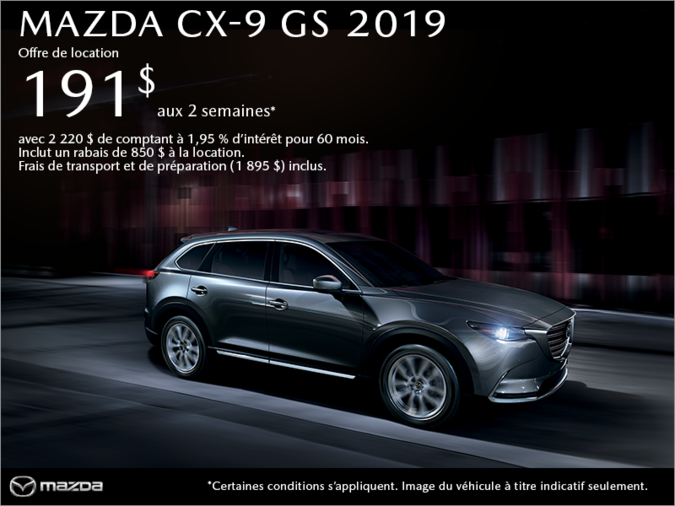 Procurez-vous le Mazda CX-9 2019 aujourd'hui!