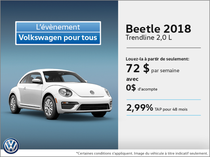 Obtenez la Beetle 2018 dès aujourd'hui!