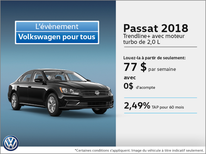 Conduisez la Passat 2018 dès aujourd'hui!