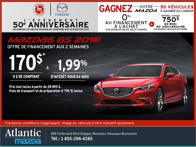 Procurez-vous la Mazda6 2018 aujourd'hui!