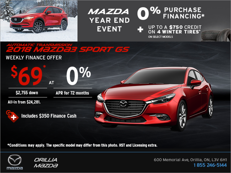 Get the 2018 Mazda3 Sport Today!