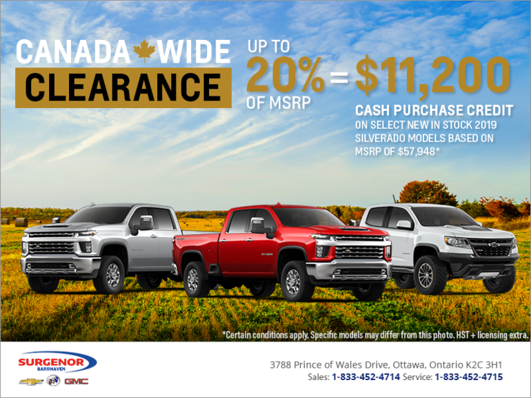 The Chevrolet Canada Wide Clearance Event!