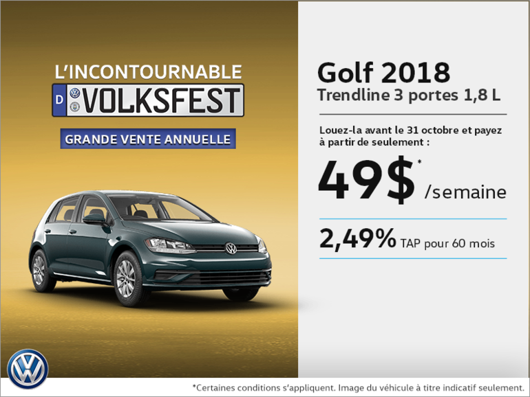 Conduisez la Golf 3 portes 2018 dès aujourd'hui!