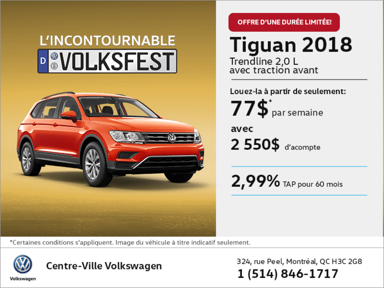 Conduisez le Tiguan 2018 dès aujourd'hui!