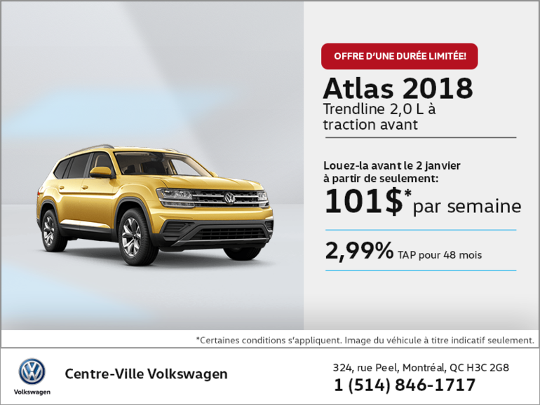 Conduisez l'Atlas 2018 dès aujourd'hui!