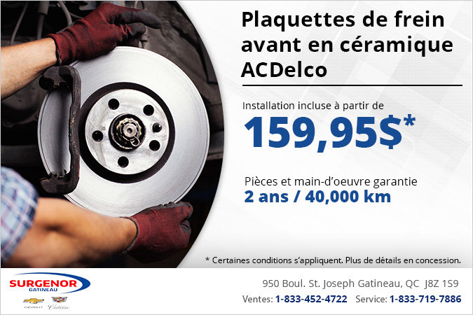 Plaquettes de frein avant ACDelco Advantage