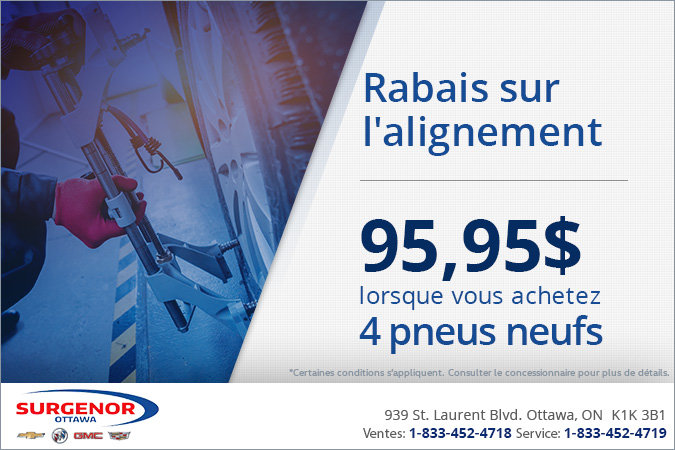 Rabais sur l'alignement