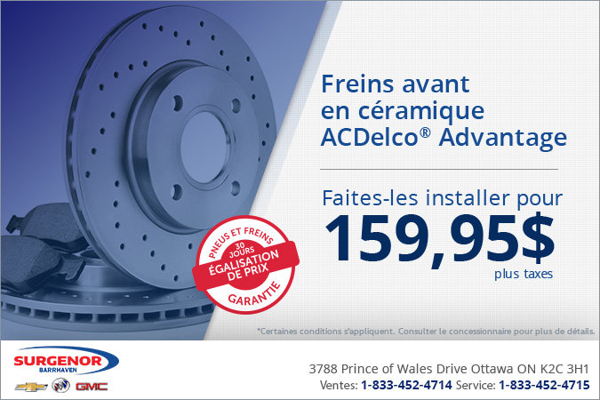 Freins avant ACDelco Advantage
