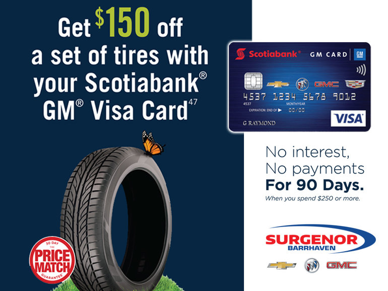 150$ off a set of tires promo
