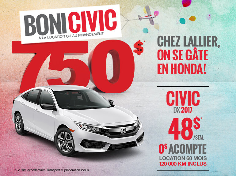 Louez la Honda Civic 2017 aujourd'hui!
