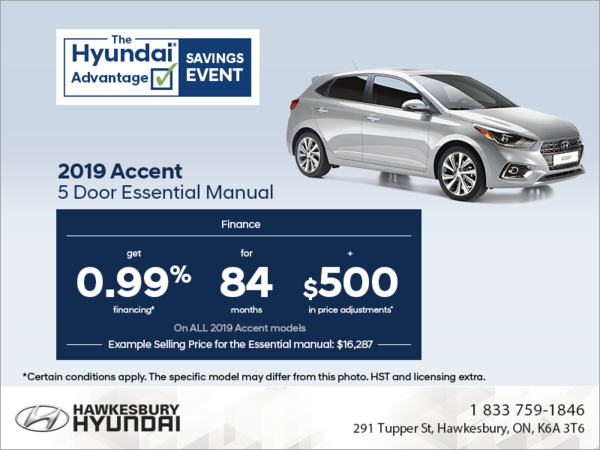 Finance the 2019 Accent 5 Door!