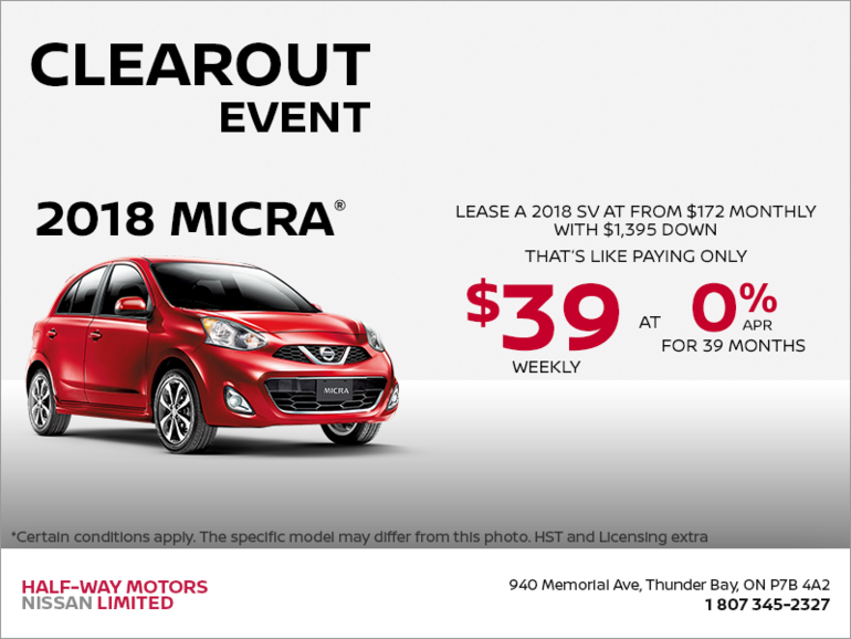 Get the 2018 Nissan Micra today!