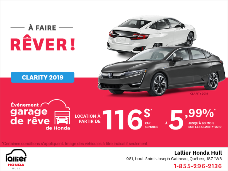 Louez la Honda Clarity 2019!