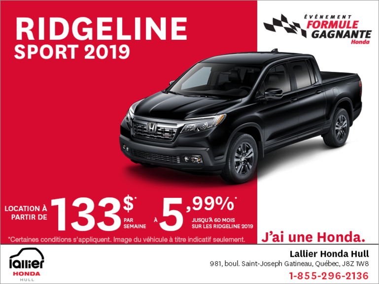 Louez le Honda Ridgeline 2019!