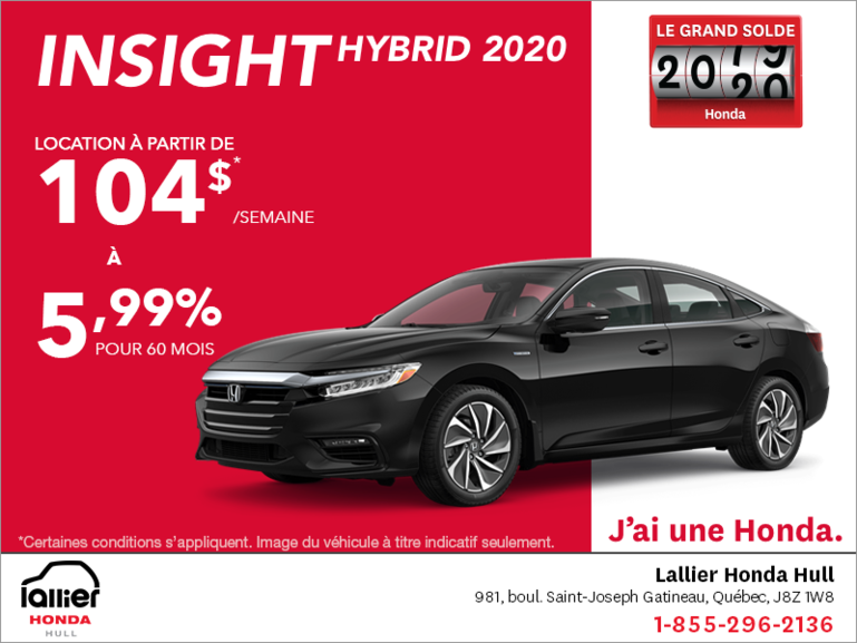 Louez la Honda Insight 2020!
