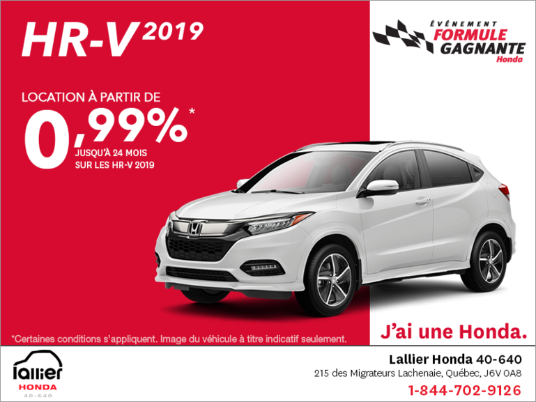 Louez le Honda HR-V 2019!