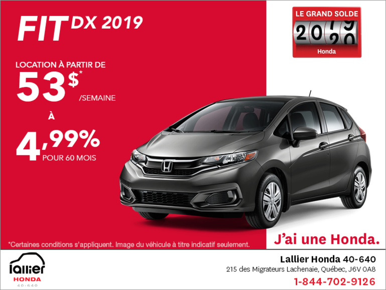 Louez la Honda Fit 2019!