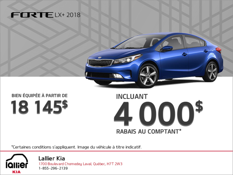 Obtenez la Kia Forte 2018!