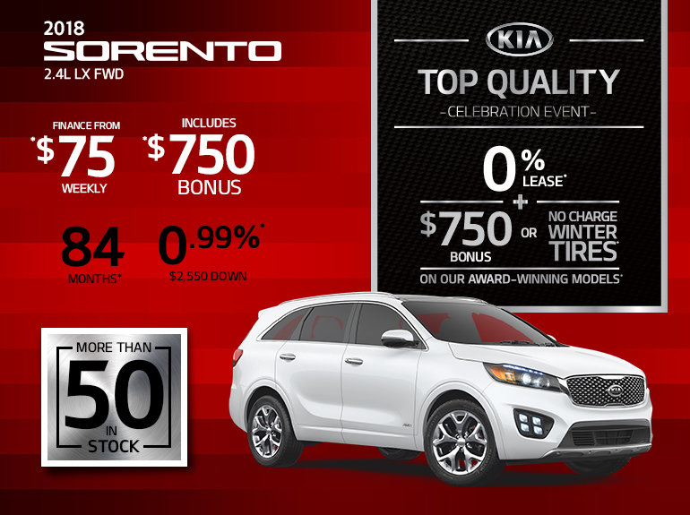 Save Big on the 2018 Kia Sorento
